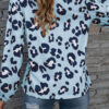 Fashion Sweet Leopard Split Joint V Neck T-Shirts
