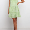 Sweet Plaid Split Joint Flounce Spaghetti Strap A Line Dresses