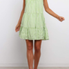 Sweet Plaid Split Joint Flounce Spaghetti Strap A Line Dresses