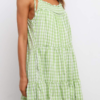 Sweet Plaid Split Joint Flounce Spaghetti Strap A Line Dresses