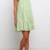 Sweet Plaid Split Joint Flounce Spaghetti Strap A Line Dresses