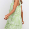 Sweet Plaid Split Joint Flounce Spaghetti Strap A Line Dresses