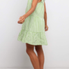 Sweet Plaid Split Joint Flounce Spaghetti Strap A Line Dresses