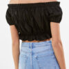 Fashion Street Solid Split Joint Off the Shoulder Tops