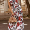 Fashion Street Print Frenulum O Neck A Line Dresses