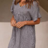 Fashion Sweet Plaid Split Joint V Neck Princess Dresses