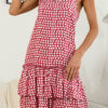 Sweet Polka Dot Split Joint Spaghetti Strap Cake Skirt Dresses