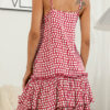 Sweet Polka Dot Split Joint Spaghetti Strap Cake Skirt Dresses