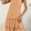 Sweet Polka Dot Split Joint Spaghetti Strap Cake Skirt Dresses