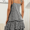 Sweet Polka Dot Split Joint Spaghetti Strap Cake Skirt Dresses