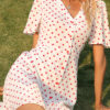 Fashion Sweet Polka Dot Split Joint V Neck A Line Dresses