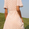 Fashion Sweet Polka Dot Split Joint V Neck A Line Dresses