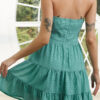 Fashion Street Solid Split Joint Strapless Cake Skirt Dresses