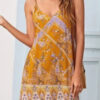 Fashion Street Print Split Joint V Neck A Line Dresses