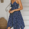 Fashion Street Polka Dot Split Joint V Neck Irregular Dresses