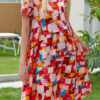 Fashion Casual Print Split Joint O Neck A Line Dresses