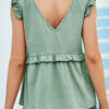 Fashion Sweet Solid Split Joint V Neck Tops