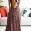 Fashion Street Leopard Butterfly Print V Neck A Line Dresses