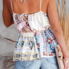 Fashion Street Print Split Joint Halter Tops