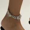 Fashion Daily Patchwork With Bow Anklet