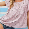 Fashion Sweet Solid Hollowed Out O Neck Tops