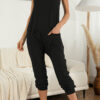 Fashion Casual Solid Pocket Spaghetti Strap Loose Jumpsuits