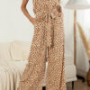 Fashion Casual Print Split Joint Strapless Loose Jumpsuits