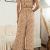 Fashion Casual Print Split Joint Strapless Loose Jumpsuits