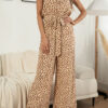 Fashion Casual Print Split Joint Strapless Loose Jumpsuits