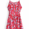 Street Print Split Joint Spaghetti Strap Princess Dresses