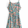 Street Print Split Joint Spaghetti Strap Princess Dresses