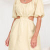 Fashion Street Solid Hollowed Out O Neck A Line Dresses