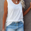 Fashion Casual Solid Pocket O Neck Tops