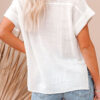 Fashion Casual Solid Split Joint Turndown Collar Tops