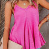 Fashion Street Solid Split Joint V Neck Tops