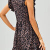 Fashion Street Leopard Split Joint O Neck A Line Dresses