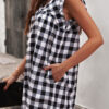 Fashion Street Plaid Split Joint V Neck A Line Dresses