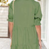 Fashion Casual Solid Split Joint Turndown Collar A Line Dresses