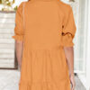 Fashion Casual Solid Split Joint Turndown Collar A Line Dresses