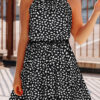 Fashion Casual Print Split Joint O Neck A Line Dresses