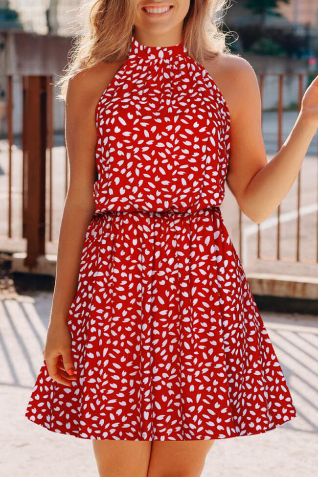 Fashion Casual Print Split Joint O Neck A Line Dresses