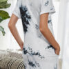 Fashion Simplicity Print Split Joint O Neck A Line Dresses