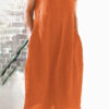 Fashion Vintage Solid Split Joint O Neck A Line Dresses