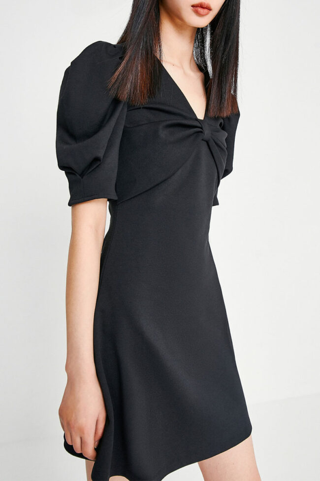 Fashion Casual Solid Split Joint V Neck A Line Dresses