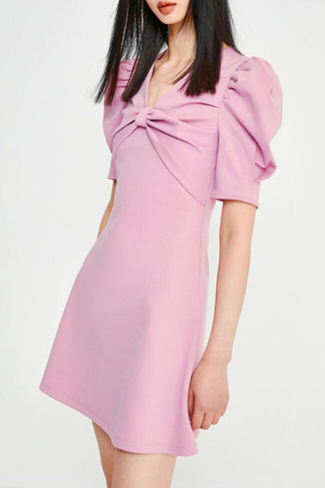 Fashion Casual Solid Split Joint V Neck A Line Dresses