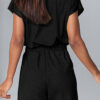 Fashion Casual Solid Split Joint V Neck Loose Jumpsuits