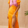 Spring And Summer Elegant Contrast Color Slim Slimming Maxi Dress