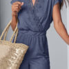 Fashion Casual Solid Split Joint V Neck Loose Jumpsuits