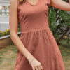 Fashion Casual Solid Split Joint V Neck A Line Dresses