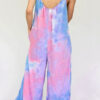 Fashion Casual Tie Dye Spaghetti Strap Loose Jumpsuits